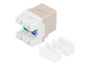 CAT6 Keystone Jack, Snap-In, 180-Degree Termination, Thermoplastic , Light Almond, 15-Pack, CE Compliant