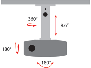Amer Mounts Universal Drop Ceiling Projector Mount Replaces a 2'x2' Ceiling Tile - Holds up to 30 lbs Amer Mounts Universal Drop Ceiling Projector Mount Replaces a 2'x2' Ceiling Tile - Holds up to 30 lbs