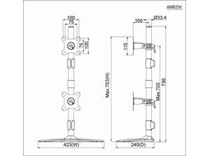 AMER NETWORKS AMR2SV DUAL VERTICAL MONITOR STAND MNT AMER NETWORKS AMR2SV DUAL VERTICAL MONITOR STAND MNT