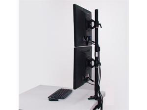 Amer Dual Vertical Monitor Clamp. Supports up to two 32" monitors weighing up to 26.5 lbs each. 200×100 / 100×100 / 75x75mm. Also ideal for 26, 27, 28, 29, 30 and 32 inch monitors.
