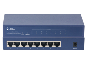 Amer Networks | 8-Port 10/100/1000 Unmanaged Ethernet Switch with all 8 ports PoE+ 802.3at