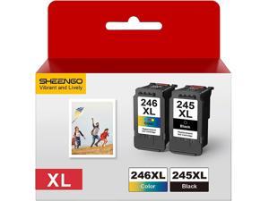 PG245 CL246 XL High Capacity Ink Multi Pack for Canon Ink Cartridges 245 and 246 245XL 246XL Compatible with Canon Pixma MX490 MX492 MG2522 TS3100 TS3122 TS3300 TS3322 Printer 1 Black1 TriColor
