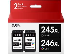 ejet PG245 CL246 XL High Capacity Ink Replacement for Canon Ink Cartridges 245 and 246 245XL for Canon TS3322 TR4520 TS3122 TS3320 TR4522 MG2522 MX490 MX492 MG3022 Printer1 Black 1 TriColor