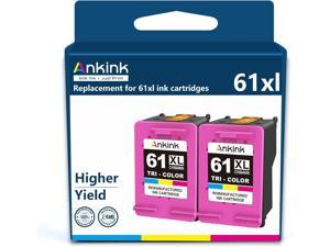 Ankink 61XL Color Ink Cartridge Replacement Ink 61 Color HP 61 XL HP61XL Color Printer Ink Combo Pack for Envy 4500 5530 4502 5535 5534 officejet 4630 4635 Deskjet 1000 1010 1510 Printer