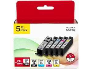250XL 251XL Ink Cartridge Compatible for Canon 250 251 XL Ink Cartridges Use with Canon MX922 MG7120 Ink Cartridge PGI250 CLI251 Printer Ink for PIXMA IX6820 MX920 MG7520 MG5520 MG5420 IP8720 MG6320