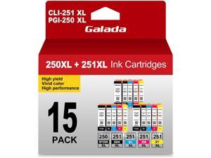 GALADA Compatible Ink Cartridges Replacement for Canon PGI250XL CLI251XL 250 251 XL for Pixma MX920 MX922 MX722 IP7220 IP8720 IX6820 MG5420 MG5422 MG5520 MG5522 MG5620 MG6320 Printer 15 Pack