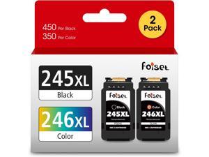 Foiset Remanufactured for Canon Ink Cartridges 245 and 246 245xl Black Ink Cartridge for Canon Ink 245 246 MX490 MX492 MG2522 TR4500 TR4520 TS3100 TS3122 TS3300 TS3322 TS3320 Encre Canon 245 246 XL