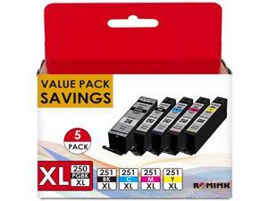 PGI250 CLI251 Compatible Replacement for Canon 250 251 XL Pinter Ink Cartridge  Compatible with Canon PIXMA MX922 MX920 IP8720 MG5520 MG6620 MG7520 IX6820 Printer 5Pack