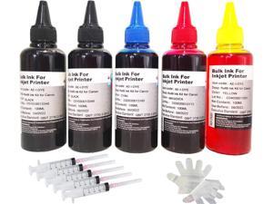 YOUEXPERT Ink Refill kit 5x100ml for Canon 250 251 270 271 280 281 225 226 1200 2200 PG210 CL211 PG245 CL246 Printer Ink Refill Inkjet Refill with 5 Syringes PBK BK C M Y