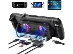 Shuomeng Dock Docking Station for Asus Rog Ally Accessories 10in1 Valve Steam Deck Dock Stand Support HDMI 20 4K60Hz 1000Mbps Ethernet 100W PD Charging 5USB 30 SD TF Dual Cooling Fan