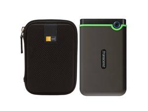 Transcend TS1TSJ25M3S 1 TB StoreJet External Hard Drive, Grey + Case Transcend TS1TSJ25M3S 1 TB StoreJet External Hard Drive, Grey + Case