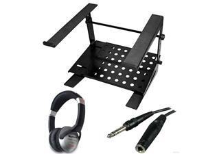 Ultimate Support JSLPT200 Multi-Purpose Laptop/DJ Stand with Stand Alone Base + On-Ear DJ Headphones + Headphone Extension Cable Ultimate Support JSLPT200 Multi-Purpose Laptop/DJ Stand with Stand Alone Base + On-Ear DJ Headphones + Headphone Extension Cable
