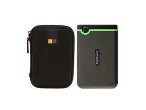 Transcend 500GB StoreJet External USB 3.0 Portable Hard Drive (Gray/Green) + Case Transcend 500GB StoreJet External USB 3.0 Portable Hard Drive (Gray/Green) + Case