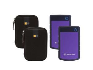 2 Transcend 4TB StoreJet 25H3 External Hard Drives (Purple) + 2 Cases 2 Transcend 4TB StoreJet 25H3 External Hard Drives (Purple) + 2 Cases