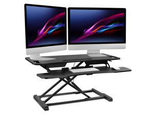 Mount-It! Standing Desk Converter | Height Adjustable 37” Wide Desktop | Stand Up Computer Workstation Fits Dual Monitors | Black Mount-It! Standing Desk Converter | Height Adjustable 37” Wide Desktop | Stand Up Computer Workstation Fits Dual Monitors | Black