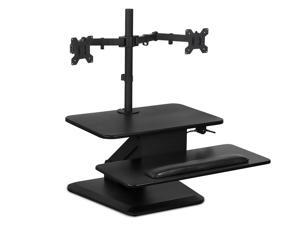Mount-It! Sit Stand Standing Desk Converter with Dual Monitor Mount Combo Black Mount-It! Sit Stand Standing Desk Converter with Dual Monitor Mount Combo Black