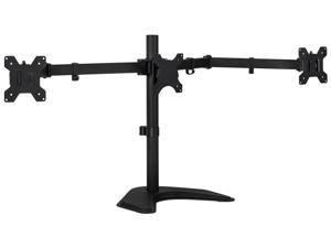 Mount-It! Triple Monitor Stand | 3 Monitor Stand Fits 19-27 Inch Computer Screens | Free Standing Base