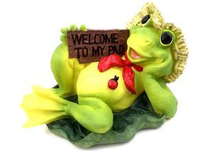 WELCOME TO MY PAD DECORATIVE RESIN FROG WELCOME TO MY PAD DECORATIVE RESIN FROG