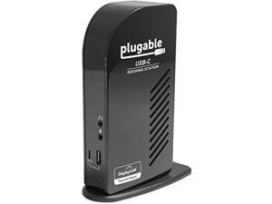 Plugable USB-C Triple Display Docking Station with Charging Support for Specific Windows and Mac USB Type-C and Thunderbolt 3 Systems (2x HDMI and 1x DVI Outputs, 5x USB Ports, 60W USB PD)