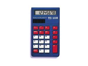 Texas Instruments TI-108 Simple Calculator - Large Display, Slide-on Hard Case - 8 Digits - LCD - Plastic