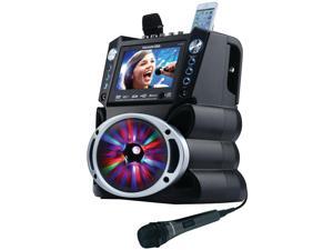 KARAOKE USA GF842 DVD/CD+G/MP3+G Bluetooth(R) Karaoke System with 7" TFT Color Screen & LED Sync Lights KARAOKE USA GF842 DVD/CD+G/MP3+G Bluetooth(R) Karaoke System with 7" TFT Color Screen & LED Sync Lights