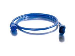 C2G 17480 18 AWG Power Cord - C14 to C13, 2ft (0.6m) Blue