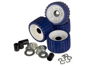 CE SMITH RIBBED ROLLER REPLACEMENT KIT 4 PACK BLUE