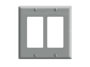 Leviton 80409-GY Gray Two Gang Decora Wall Plate