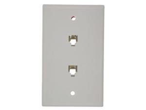 Leviton White Dual Phone Jack Wall Plate 6P4C 625B3 Duplex Telephone 40944-W Leviton White Dual Phone Jack Wall Plate 6P4C 625B3 Duplex Telephone 40944-W