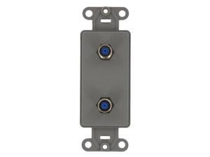 Leviton Gray Decora DUAL CATV Coaxial Cable Jack Wall Plate Duplex 40682-GY