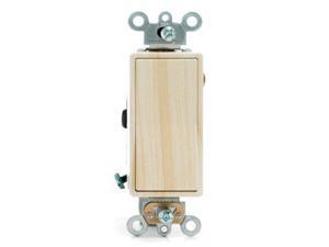 Leviton D5691-OAK Commercial Grade Oak Wood Finish Single Pole Rocker Switch 15A 120/277V AC