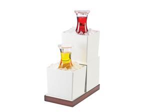 7W x 12.75D x 8H Luxe Two Step 1/6 Housing Display White Metal Frame/Stainless Steel Base 1 Ct 7W x 12.75D x 8H Luxe Two Step 1/6 Housing Display White Metal Frame/Stainless Steel Base 1 Ct
