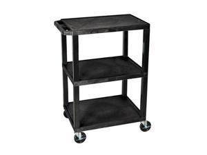 Luxor WT34S 3 Shelves Multipurpose Tuffy Utility Storage Cart - Black