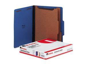 Pressboard Classification Folders Letter SixSection Cobalt Blue 10/Box