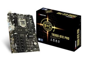 Biostar Tb360-Btc Pro Atx 32G 12 X Pci-E 3.0 Usb 3.1 Intel Btc Mine Board For Cryptocurrency Mining (Btc),Support 12 Gpu Mining Motherboard