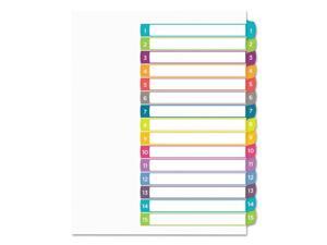 Avery Ready Index Table of Contents Dividers Multicolor Tabs 1-15 Letter 11845 Avery Ready Index Table of Contents Dividers Multicolor Tabs 1-15 Letter 11845