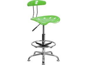 Vibrant Apple Green and Chrome Drafting Stool with Tractor Seat Vibrant Apple Green and Chrome Drafting Stool with Tractor Seat