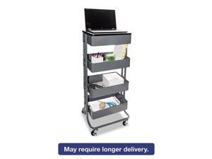 Advantus - VF51025 - Multi-Use Storage Cart/Stand-Up Workstation, 17w x 14 3/8d x 18 1/2 - 39d, Gray