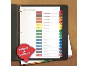 UNIVERSAL Table of Contents Dividers Assorted Color 15-Tab 1-15 Letter White 6 UNIVERSAL Table of Contents Dividers Assorted Color 15-Tab 1-15 Letter White 6