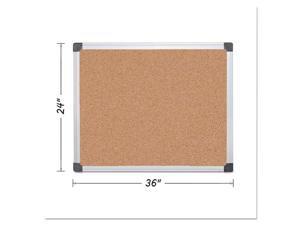 Natural 36 x 48 MasterVision Value Cork Bulletin Board with Aluminum Frame 