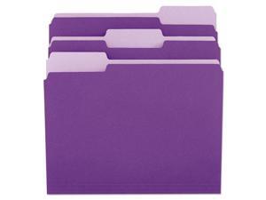 UNIVERSAL File Folders 1/3 Cut One-Ply Top Tab Letter Violet/Light Violet 100 UNIVERSAL File Folders 1/3 Cut One-Ply Top Tab Letter Violet/Light Violet 100