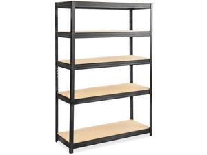 Boltless Steel/particleboard Shelving, Five-Shelf, 48w X 18d X 72h, Black Boltless Steel/particleboard Shelving, Five-Shelf, 48w X 18d X 72h, Black
