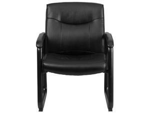 HERCULES Series Big & Tall 500 lb. Rated Black LeatherSoft Executive Side Reception Chair with Sled Base HERCULES Series Big & Tall 500 lb. Rated Black LeatherSoft Executive Side Reception Chair with Sled Base