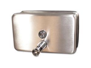 Genuine Joe Liquid Soap Dispenser Horizontal 40oz Cap Stainless Steel 85146 Genuine Joe Liquid Soap Dispenser Horizontal 40oz Cap Stainless Steel 85146