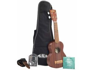 Kala Satin Mahogany Soprano Ukulele Bundle with Klipz Tuner and Gig Bag Kala Satin Mahogany Soprano Ukulele Bundle with Klipz Tuner and Gig Bag