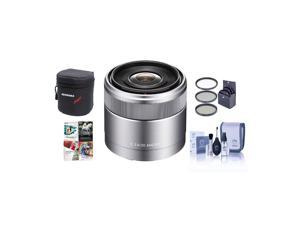 Sony E 30mm F/3.5 E-Mount Lens, Silver with Accessory Bundle #SEL30M35 NK