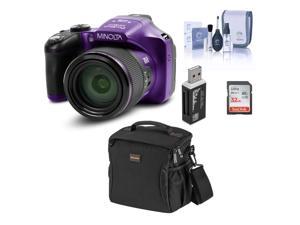 Minolta MN67Z 20MP Full HD Bridge Camera, Purple, With Essential Bundle #MN67ZPR