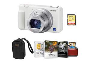 Sony ZV-1 Compact 4K HD Camera, White W/Free Mac Accessory Kit #DCZV1/W AM