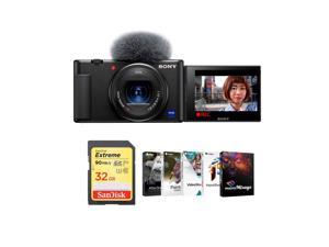 Sony ZV-1 Compact 4K HD Camera With Free 32GB SDHC U3 Card, PC Software Package