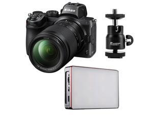 Nikon Z5 Mirrorless Camera with 24-200mm Lens with LED Light, Ball-Head #1641 F Nikon Z5 Mirrorless Camera with 24-200mm Lens with LED Light, Ball-Head #1641 F
